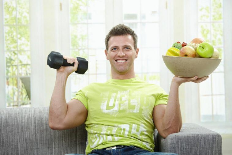 sports and healthy food to increase strength