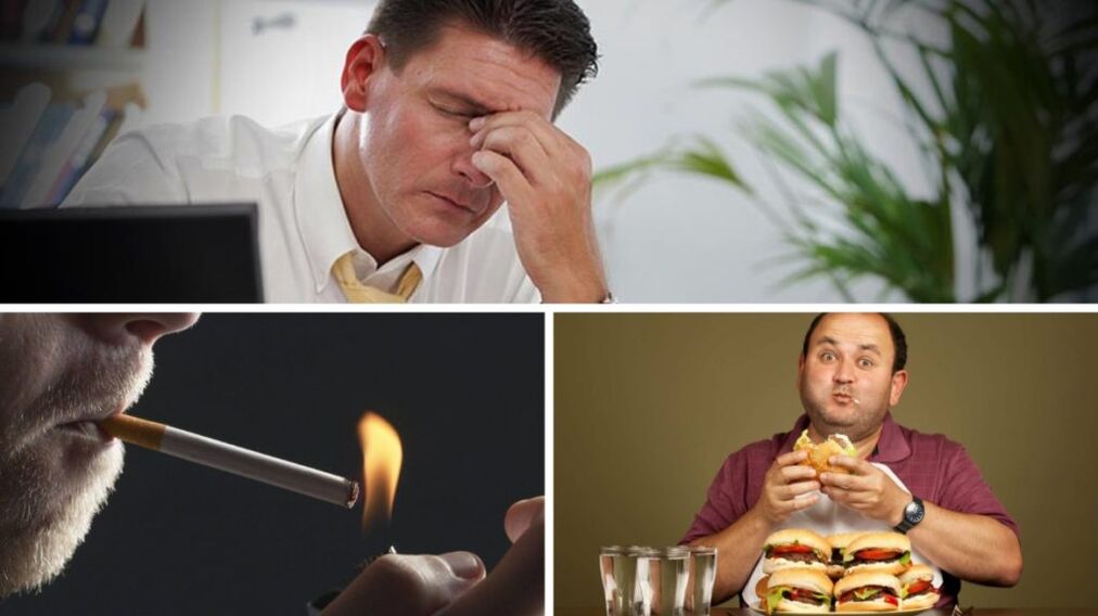 Factors that worsen male function - stress, smoking, malnutrition